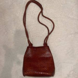 Valerie Stevens Woven Brown Shoulder Bag
